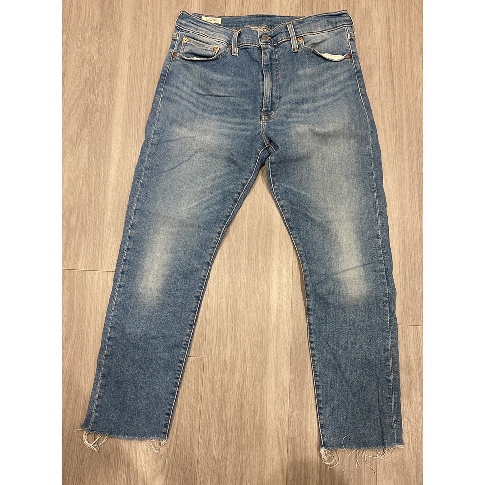 Levis Premium Lot 512 33x32 {31x27} Blue Denim Levi's Seams Distressed Cropped